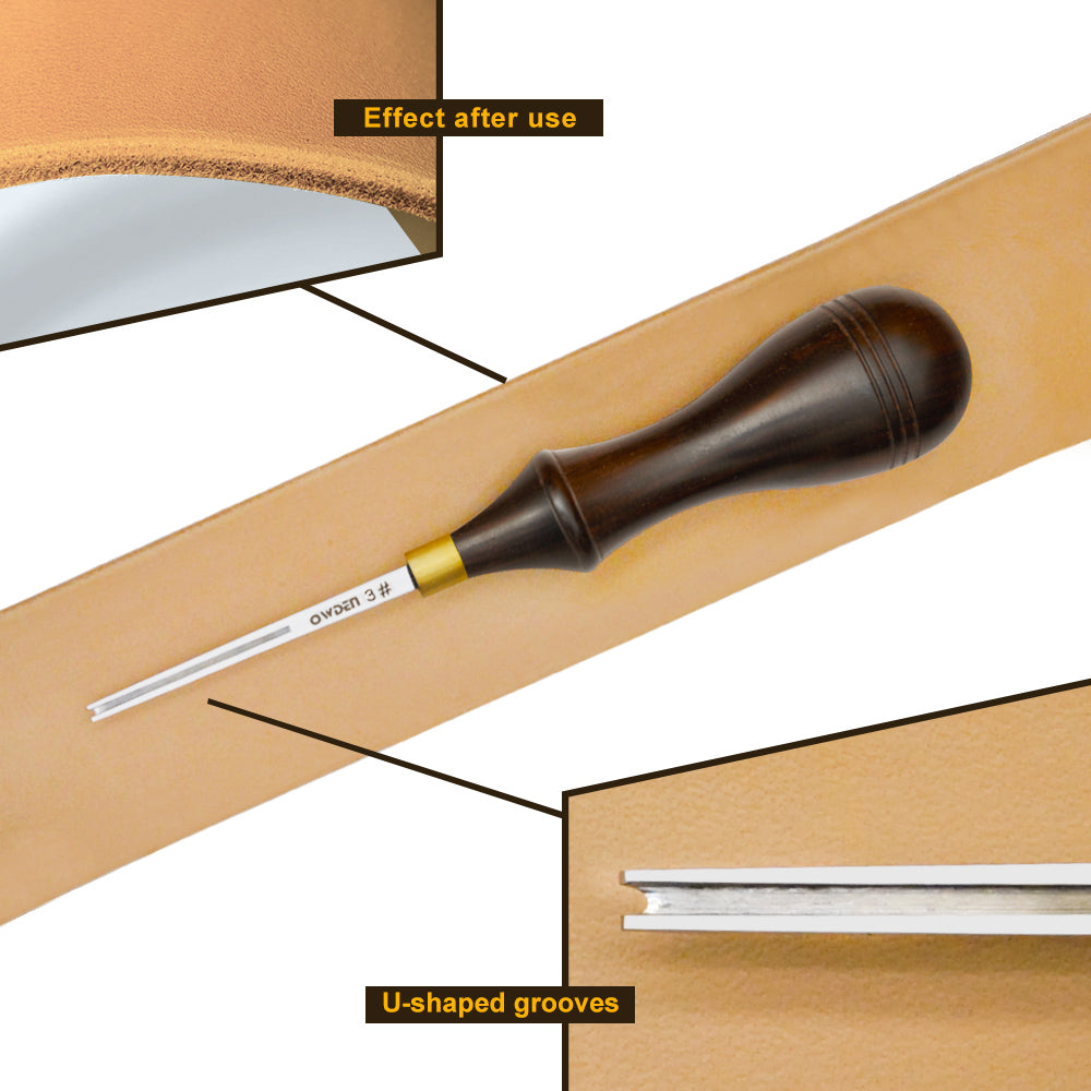  Leather Edge Bevels, DIY Ebony Handle Leather Beveler Tool  Professional Multipurpose for Wallets (Type 1)