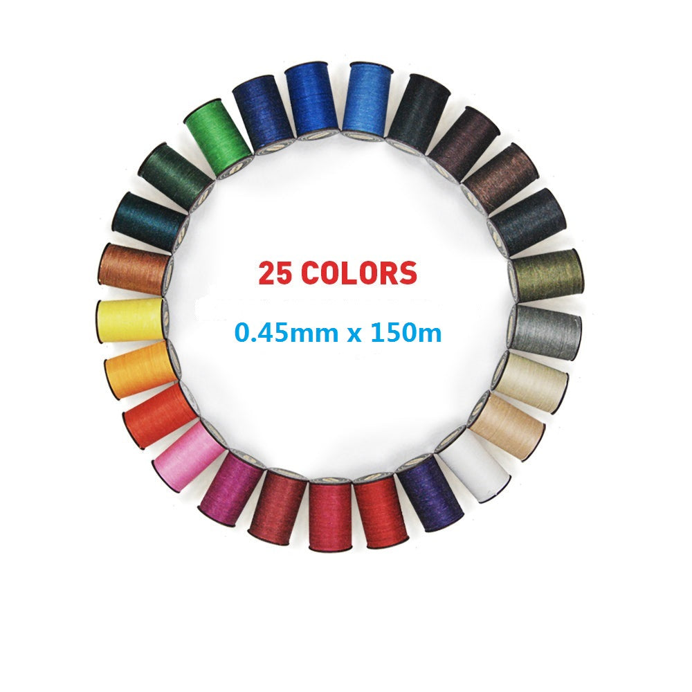 Leather Sewing Thread Set 55 Yards 175D/1mm Waxed Flat Thread,(Multiple  Colour)