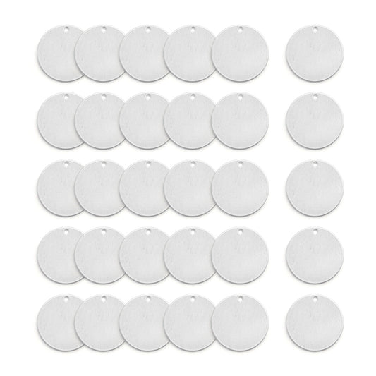 30Pcs Circle w/ Hole, 1"- Stamping Blanks