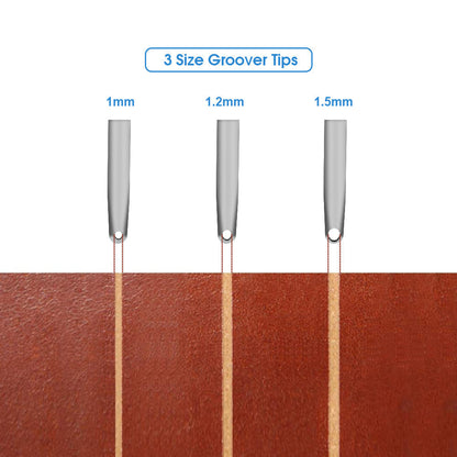 Outil de rainurage réglable en cuir 3 en 1 (3 pointes, taille 1,0 mm, 1,2 mm, 1,5 mm)