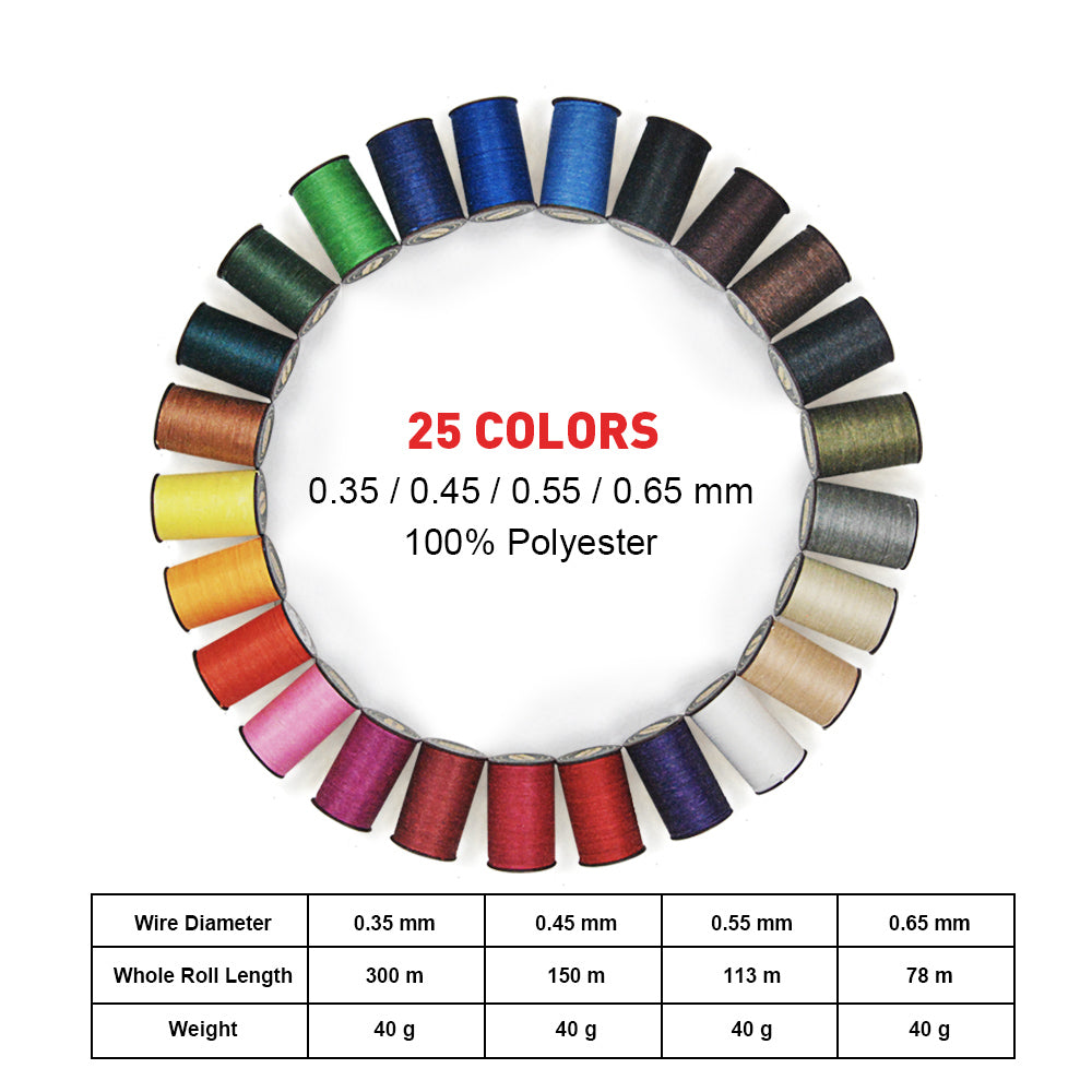 25色のワックス糸