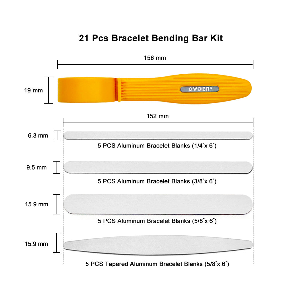 21Pcs Bracelet Bending Bar Kit