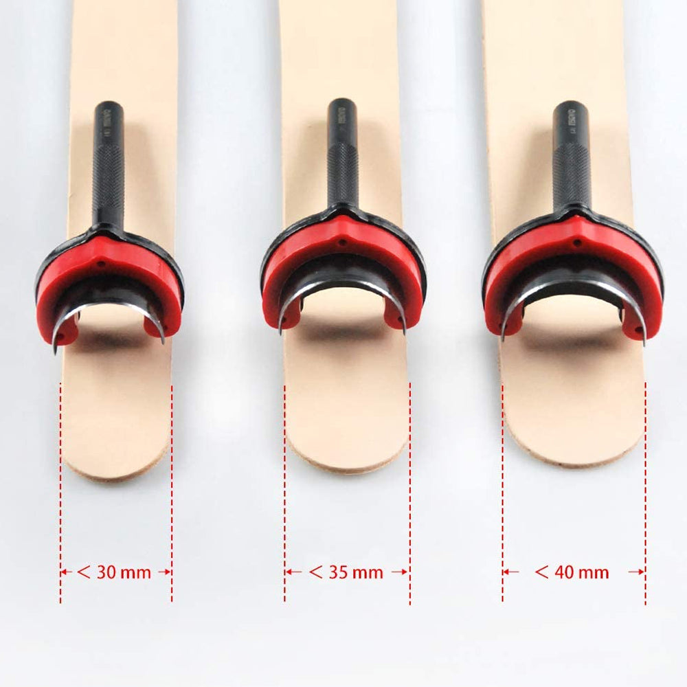 Ensemble de 3 poinçons pour ceinture en cuir (en forme de demi-rond, 3 tailles)