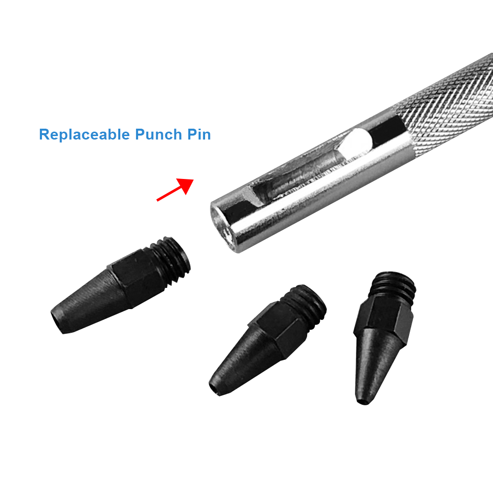 7 Piece Hollow Leather Punch Set with 5 Punches & 3.5 Knurled