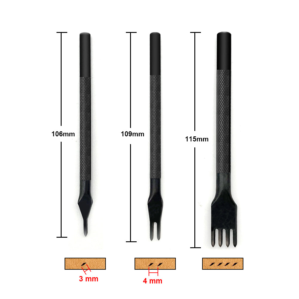 OWDEN 3pcs 4mm Leather Diamond Chisels Kit, Including 1Prong,2Prong,4Prong  – OWDEN CRAFT