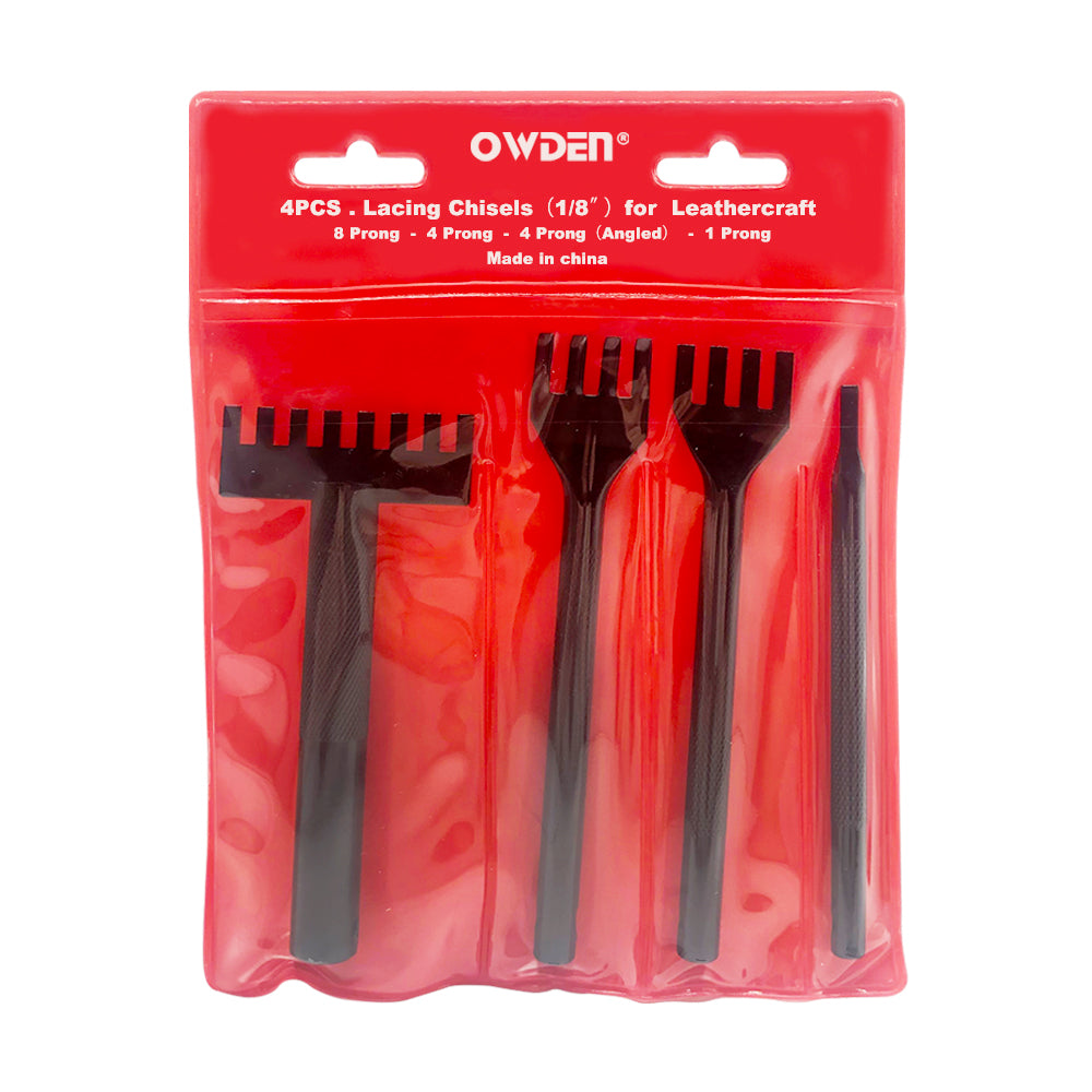 OWDEN 4 Pcs Leather Lacing Stitching Chisels Kit 1/8(3mm) – OWDEN CRAFT