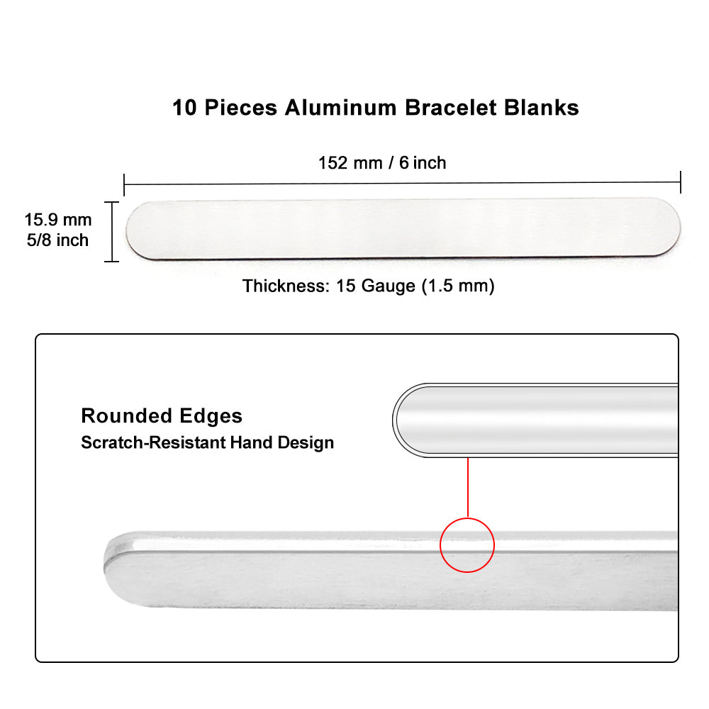 10Pcs Bracelet Stamping Blanks 5/8“