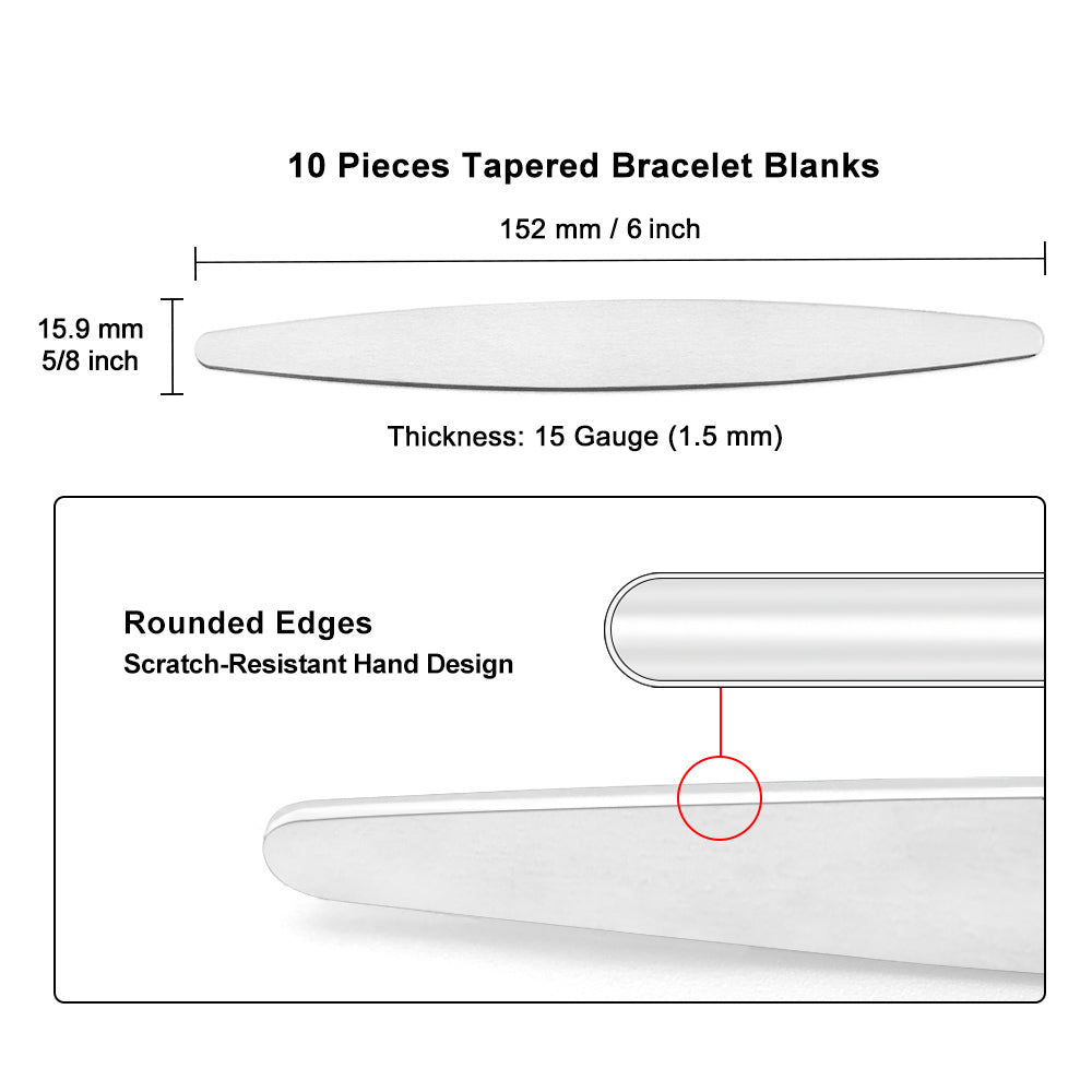 OWDEN 10Pcs Tapered Aluminum Jewelry Stamping Blanks 5/8 x 6 – OWDEN CRAFT